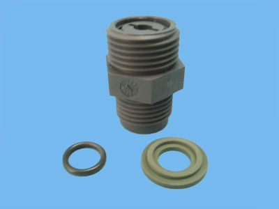 Jesco press valve PVC/FPM Glass 2-ball DN4