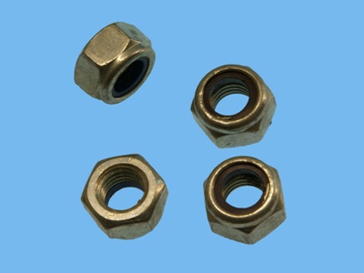 Galvanized set of safety nut / nylon ring m6