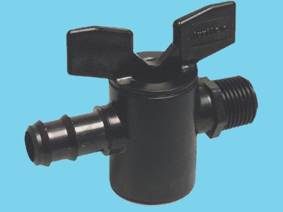 Pe valve 20x3/4" mm 3 bar black