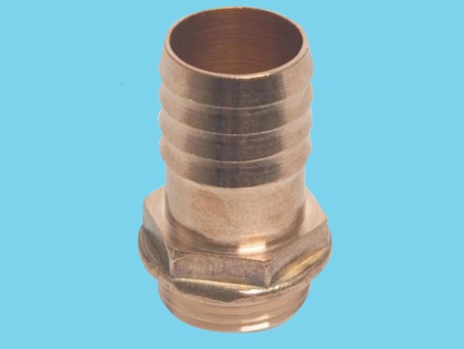 Brass hose barb hexagonal 1/4 male thread x13 hose