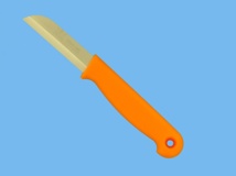 Knife steel strip orange – straight blade 65mm