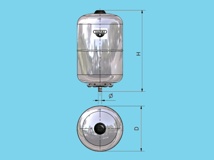 Idrosfero inox 24L pressure tank