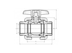 Pvc ball valve type: dil 3/4" x 3/4" dn20