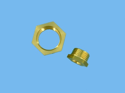 Reduction ring brass 3/8"internal threadx1/2"external thread