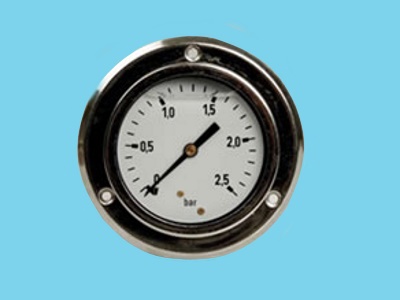 Pressure gauge 0-4bar chrome 1/4"63mm