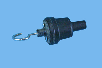 Punch hole cable end piece with hook