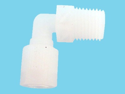 Clamping elbow connector, 6mm pvdf
