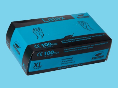 Comfort  blue latex glove XL
