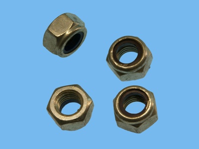 Galvanized set of locknuts/nylon ring m4