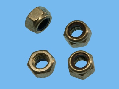 Galvanized set of safety nut / nylon ring m5