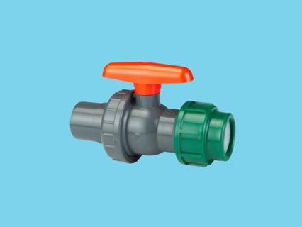 Ball valve PVC x Ø16mm PE 10bar