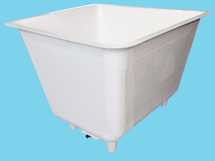 Polyester container 1500L square 120x120x150cm on legs+sink