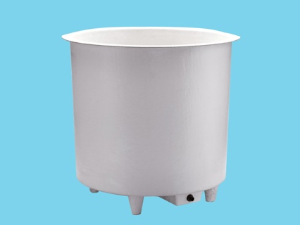 Polyestercontainer 1000L round Ø125x105cm heigh on legs+sink