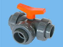 Ball valve 3-way Ø32 x 32 x 32 pvc