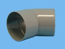 Bend Ø100mm x 45" - 1 x wedge 1 x solvent cement socket pvc