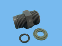 Jesco suction valve PVC/FPM Glass 2-ball DN4