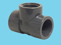 Tee-piece PVC for pH-holder, 40mm x 3/4 x 40mm
