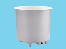 Polyester container 400L round Ø106x60cm heigh on legs+sink