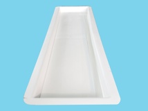 Polyester drip tray 200x17x5cm with drain 3cm