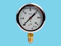 Pressure gauge 100B, 63mm, glycerin filled, 1/4" bu below