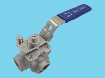 ball valve 3 way 3/4" L bore stainless steel