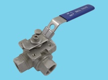 Ball valve 3 way 1/4" T bore stainless steel