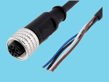 Connector cable M12 4p female straight L=5m