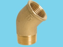 Knee brass 3/4" in-out 45°