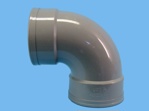 Rainwater drainage bend 90° 2x cuff-socket PVC