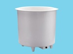 Polyester container 750L round Ø120x102cm heigh on legs+sink