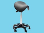 Saddle swivel stool, with wheels and foot ring 630-820mm