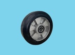 Wheel 200x50mm  alu/rubber for axle 25 mm