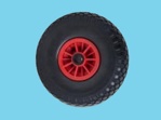 Wheel with plastic rim and foamed PU tyre 3.00-4, roller bea