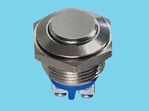 Stainless steel push button 16mm IP65 NO