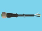 Connector cable M12 5p female straight L=5m