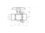 Pvc ball valve type: eil 25x25mm viton ® dn20