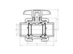 Pvc ball valve type: dil 75x75mm dn65
