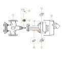 Siemens 3-port valve VXF22 PN6 + flange conn. DN25 KVS 2,5