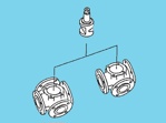 Centra Plug 3-way mixing valve DR-G 65mm