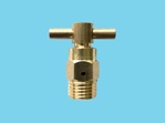 Air vent brass t-model with ball 1/4"